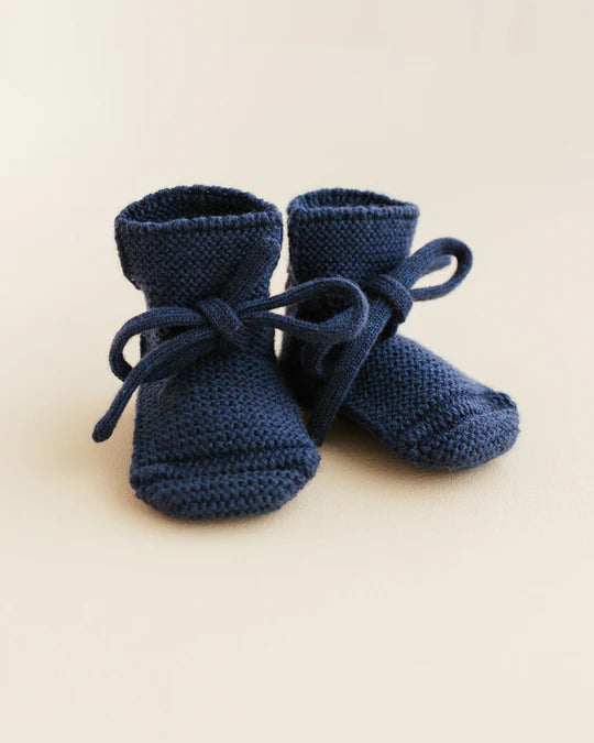 Navy baby booties discount